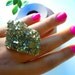 Gold Titanium Crystal Druzy Ring - Natural Agate Crystal Druzy - Mineral Specimen