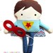 Superhero Sewing Pattern - Supergirl and Superboy Toy Doll Softie Pattern - PDF Sewing Pattern