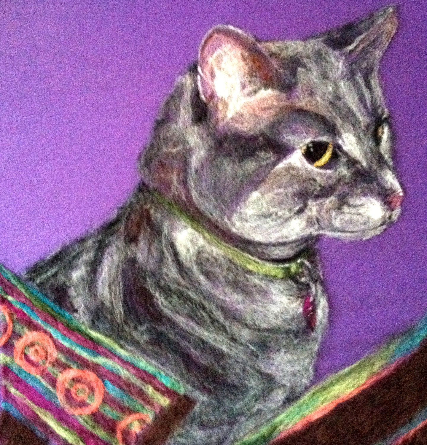 Large CUSTOM Pet Portrait Needle Felted Wall Hanging 10"x10"-12"x12"