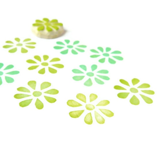 Mini Flower Burst Rubber Stamp - Cling Rubber Stamp