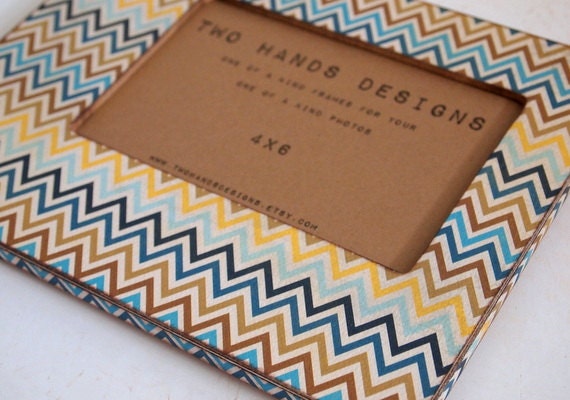 4x6 Sand and Sky Chevron Picture Frame