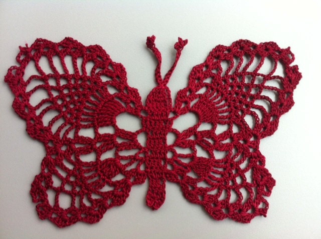 Crochet butterfly doily