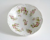 Vintage Pink Rose Floral Bowl - Shabby Chic Roses