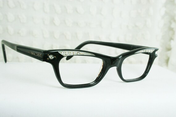 Vintage 50s Eyeglasses 1950s Cat Eye Glasses Black By Diaeyewear 