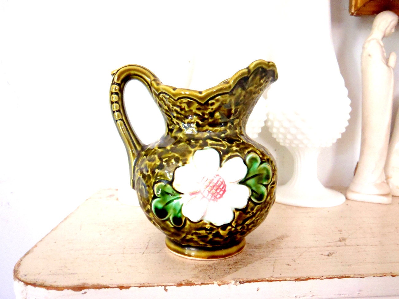 Ceramic Pitcher Mid Century Miniature Creamer Pitcher