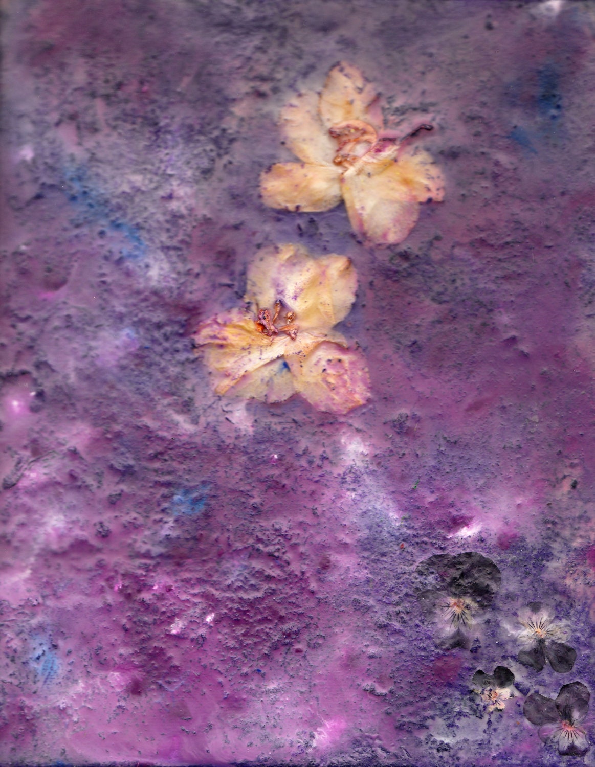 Violet, 8" x 10" Original Encaustic