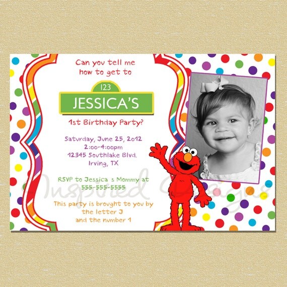 Sesame Street Elmo Birthday Invitation - Sesame Street (Any Age) Il_570xn