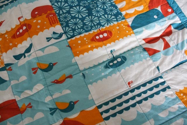 Marine Cot Quilt, Crib Quilt, Boy's Baby Cot/Crib Quilt,