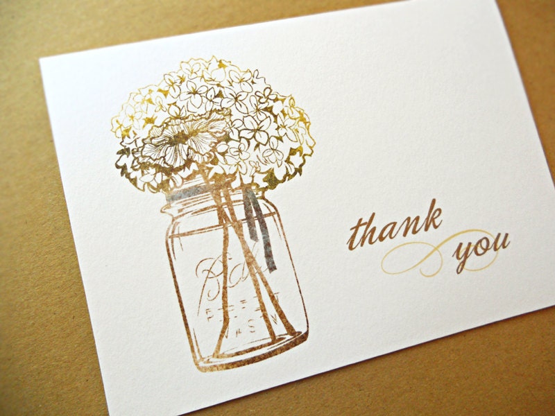 Mason Jar Thank You Cards, 25-Count