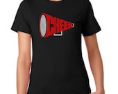 Rhinestone CHEER Tshirt - MEGA Bling CHEER MegaPhone..junior fit shirt dance gymnastics sports