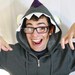 bug-eyed swamp monster hoodie - gray, purple and green