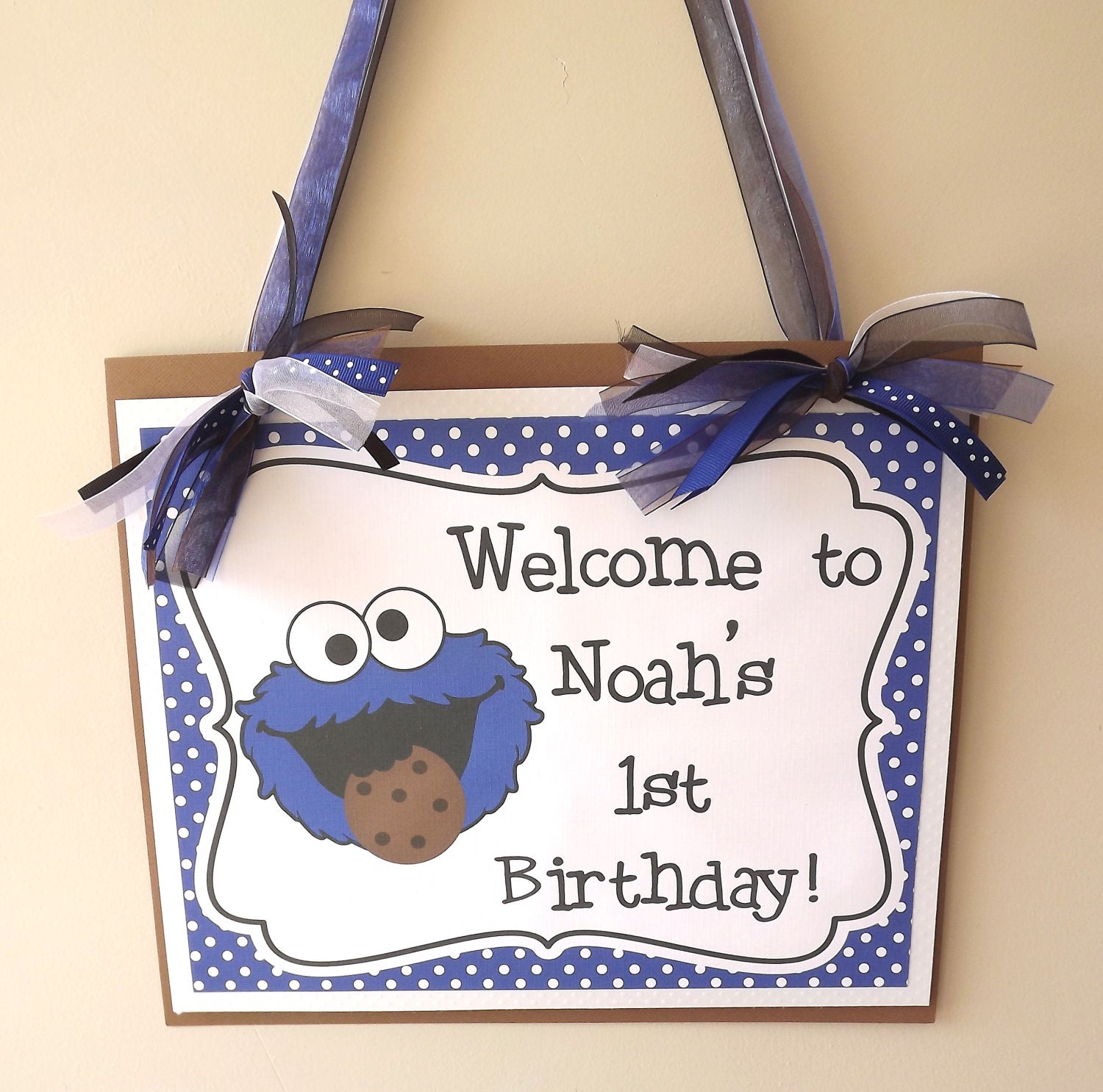 Cookie Monster Inspired Collection: Door Sign, Party Sign, Welcome Sign Il_570xn