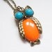 Blue and Orange Owl Necklace