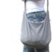 Hobo Bag. Large Purse. Sling Purse. Slouch Bag. Boho Chic Fashion. Cross Body Hipster: grey gray denim appearance OOAK