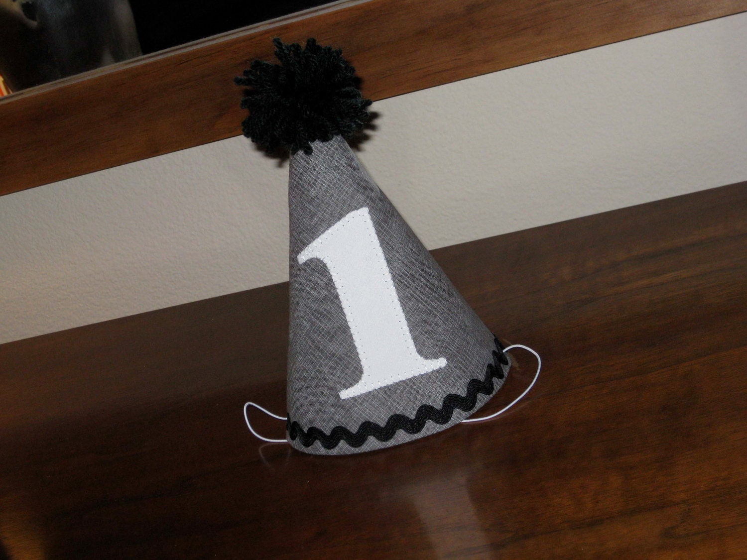 Custom Birthday Hat First Birthday Party White Gray Black 1st Birthday Outfit Toddler Baby Boy or Girl