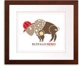 Fireman Art Print Firefighter Buffalo Hero Maltese Cross Framed 11x14