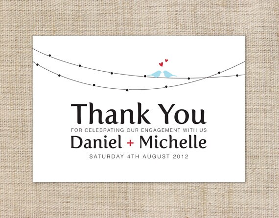Printable DIY Engagement Thank you Card Custom - Love on a Wire Il_570xn