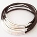 Brown leather Bangles with Gold or Silver Tube Accents