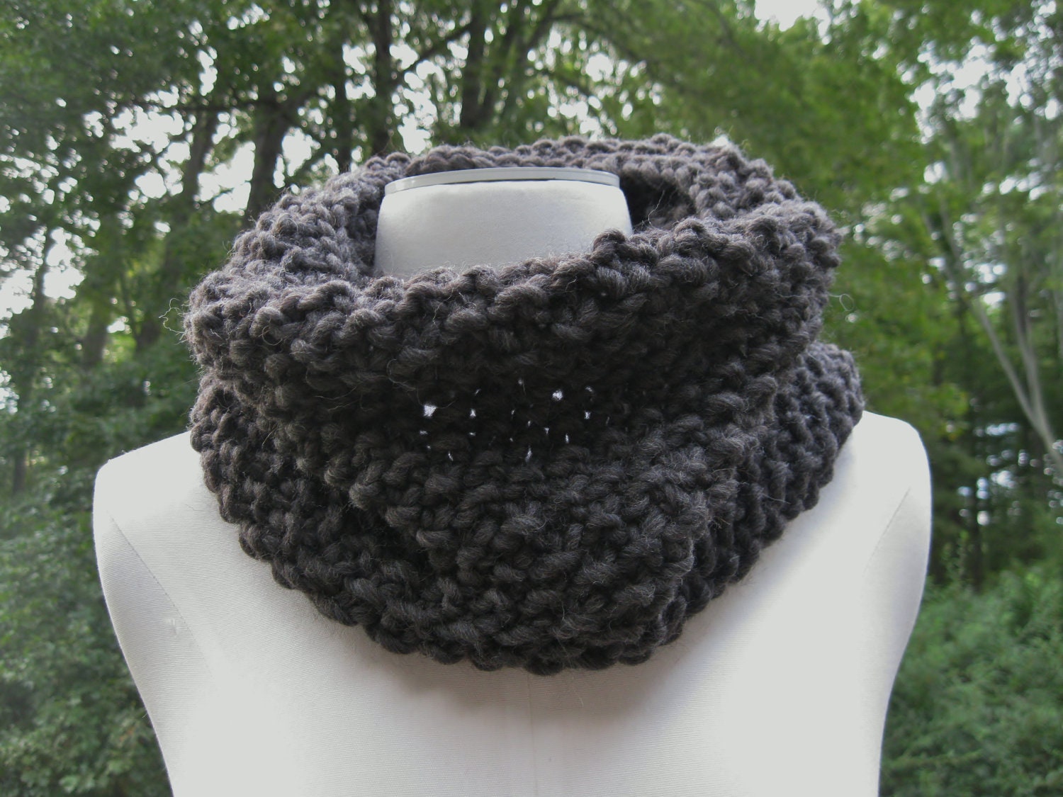 Wool Roving Cowl Grey Charcoal