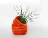Felted bowl orange  - Cozy little storage - block ombre color nesting pumpkin bowls set of two - wool vessel - theYarnKitchen