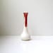Mod Red Orange Bud Vase Lava Drip Glaze Mid Century Modern 1970's