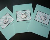 Whale Thank You Cards Ocean Big Thanks Blue Set of 3 Cards