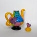 Hand Painted Teapot Mad Hatter Series