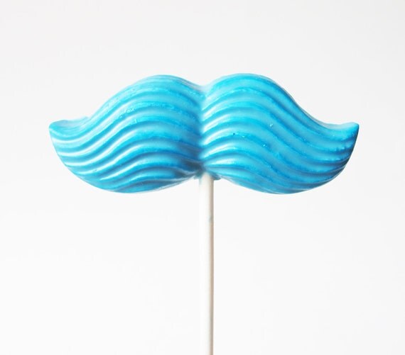 5 Mustache Lollipops: Blue Gentlemen Il_570xn