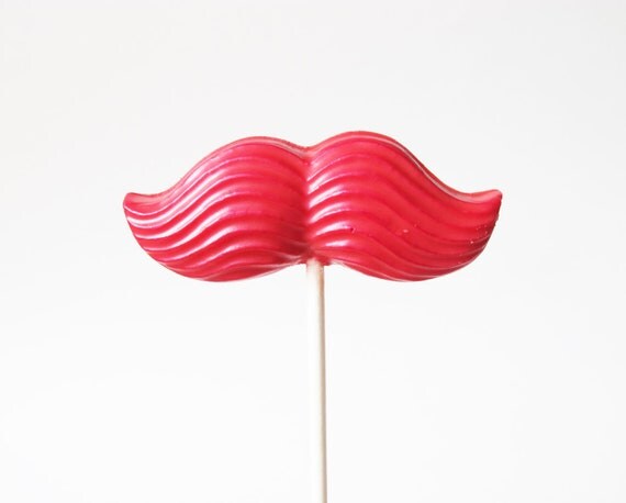 5 Mustache Lollipops: Raspberry Gentlemen Il_570xn