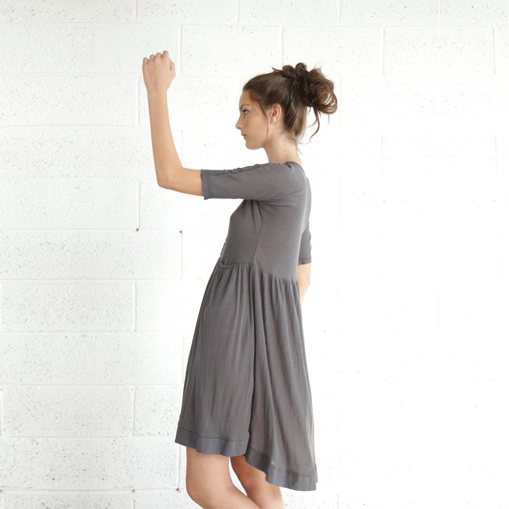 Gray Dress,  grey kimono dress.