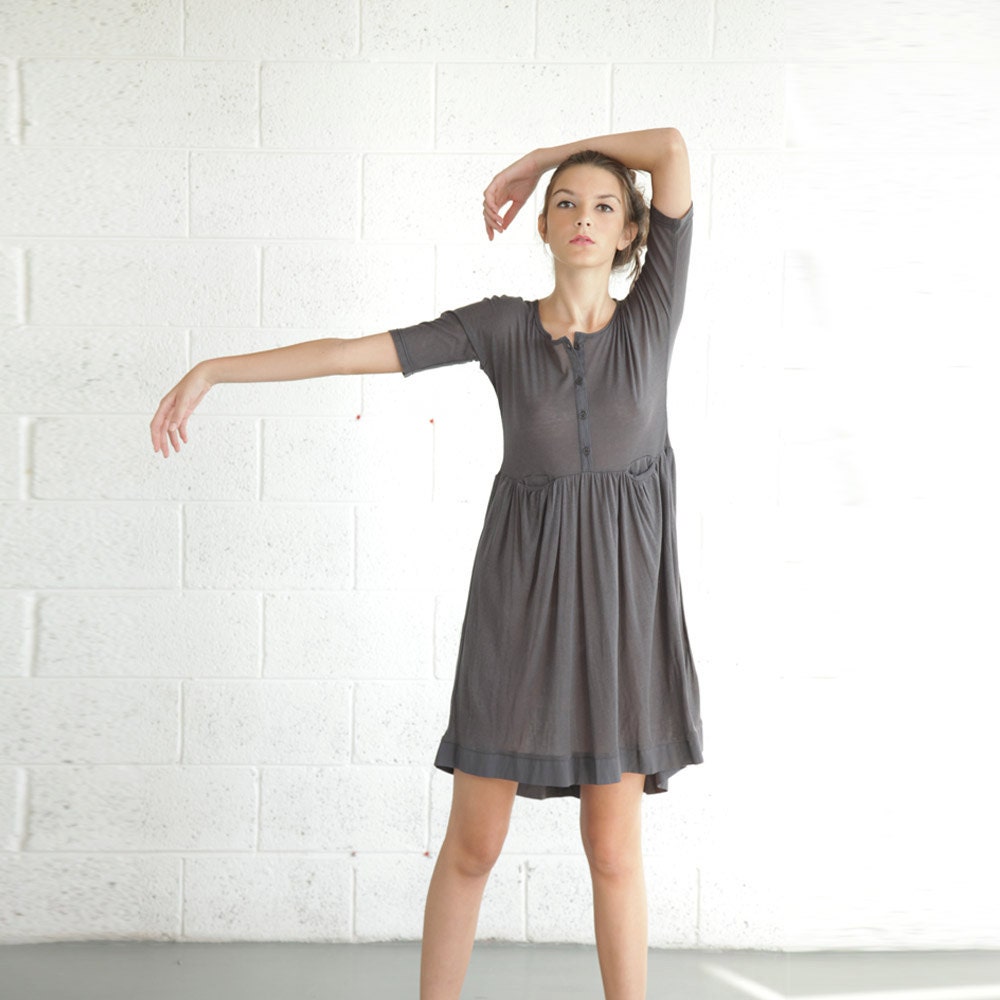 Gray Dress,  grey kimono dress.