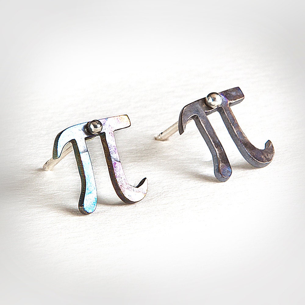 Pi earrings, tiny earrings studs.