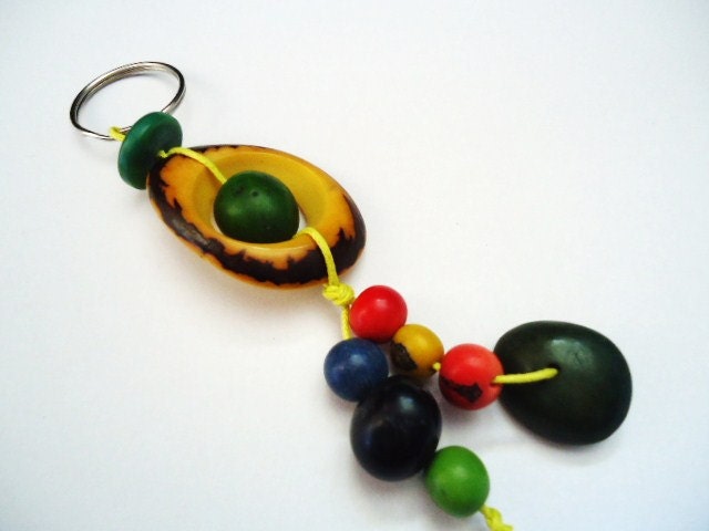Tagua and Acai Keychain (Seeds from the Rain Forest)