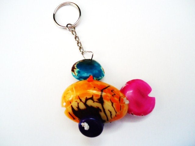 Fish Shaped Tagua Keychain