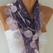 BIG SALE Purple Shawl Scarf  -  Cotton Scarf  -  Cowl Scarf with Lace Edge - fatwoman