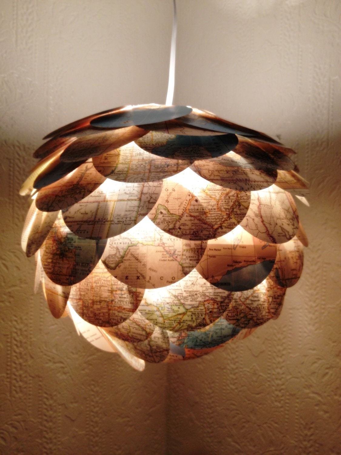 Recycled Atlas Paper Lantern