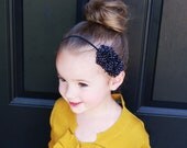 New - CUSTOM Petite Double Shabby Skinny Collection CHOOSE COLORS - Petite Shabby Chic Double Flowers your choice of Skinny Stretch Headband