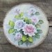 Vintage Hand Painted Plate Pink and Lavender Roses