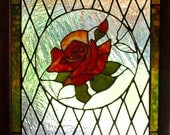 Stained Glass Panel  - Rose Panel - aHouseofShards