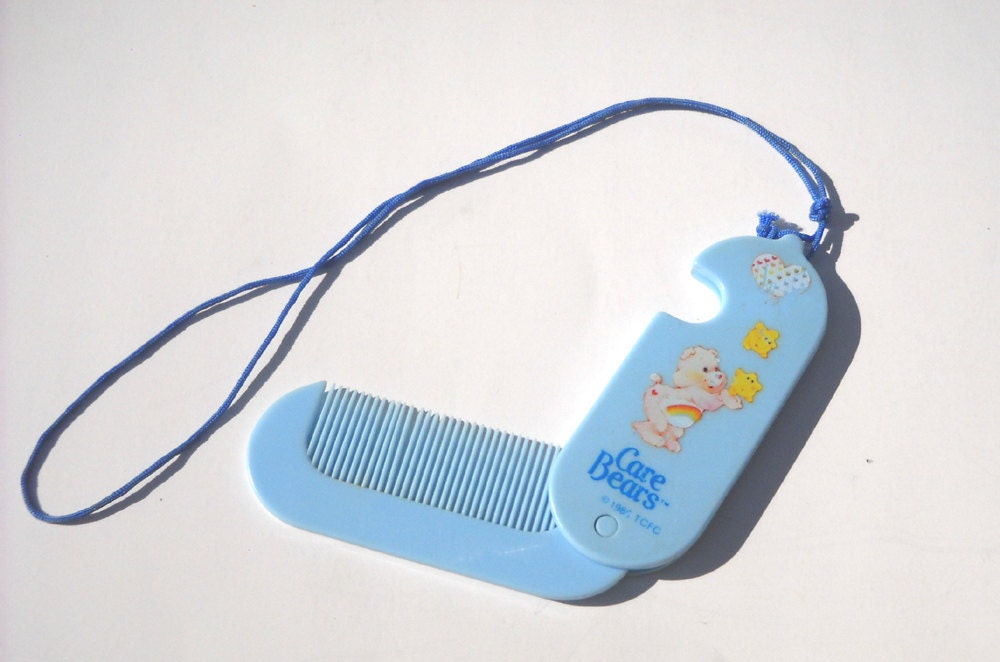 80s Care Bear Comb: Powder Blue with Cheer Bear Design
