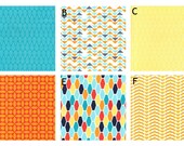 Custom Crib bedding - Technicolor Orange, Yellow, and Aqua