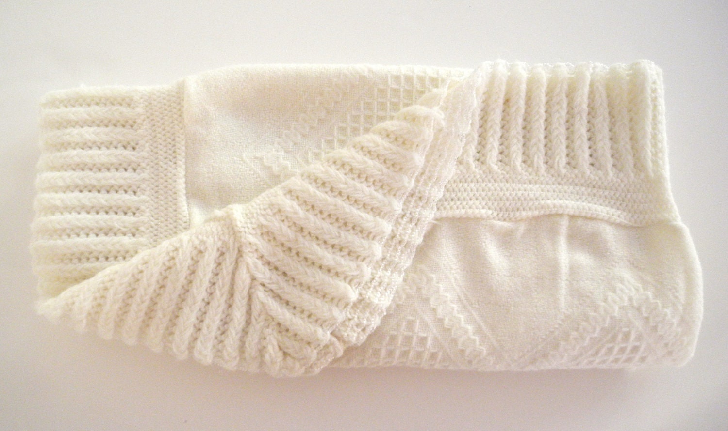 1950's Cream Receiving Blanket