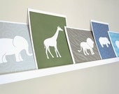 Giraffe Art Print / Wild Animal Set / Choose your Colors and Background / 8x10 / Wall Art Poster