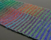 Striped Infinity Scarf Cowl Green Blue Orange