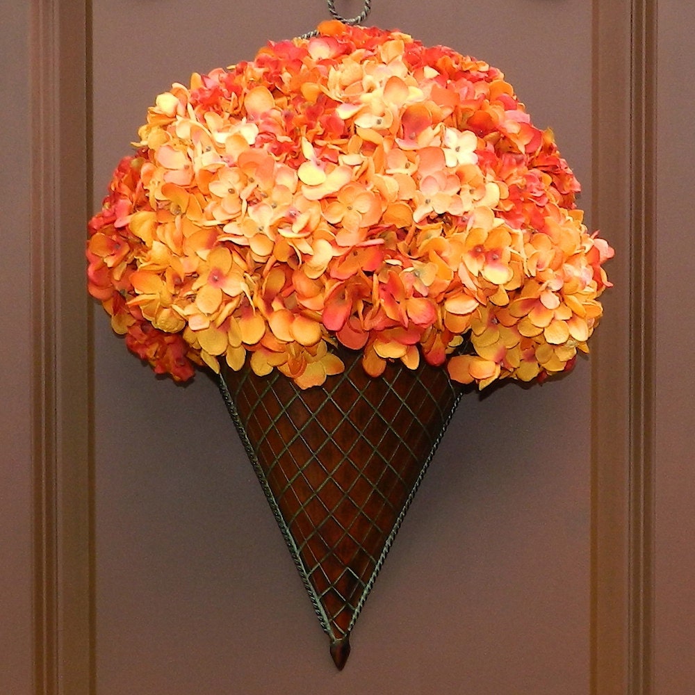Fall Wreath - Fall Door Decoration - Hydrangea Wreath