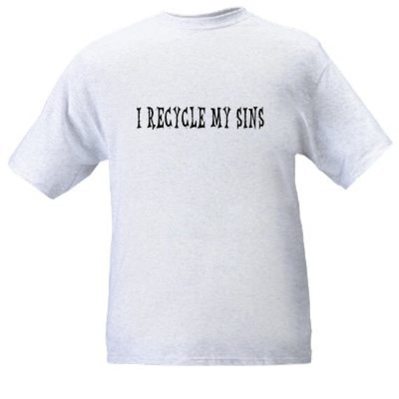 Men Large Gray Cotton T shirt with funny text