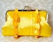 SALE- Romantic Bridal and Bridesmaid Clutch Purse- Goldenrod Yellow