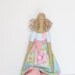 Fabric doll cute stuffed doll in pale blue pink rose blonde,cloth doll rag doll - cute stuffed doll gift for girls