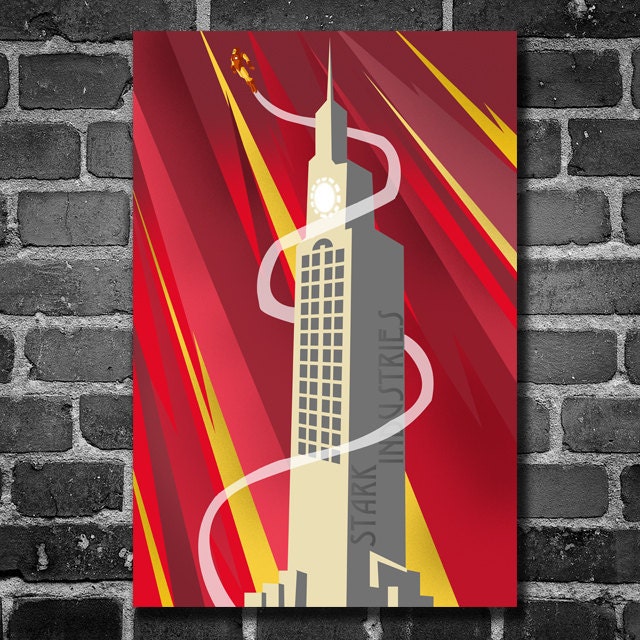 Pop art movie print movie art Iron Man Stark Industries poster 11x17