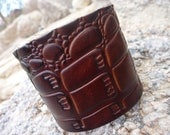 Brown Leather Bangle/Cuff Bracelet . Unisex